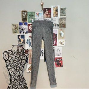 GYMSHARK FLEX HIGH RISE WAIST COLORBLOCK SEAMLESS FULL LENGTH LEGGINGS PINK GREY